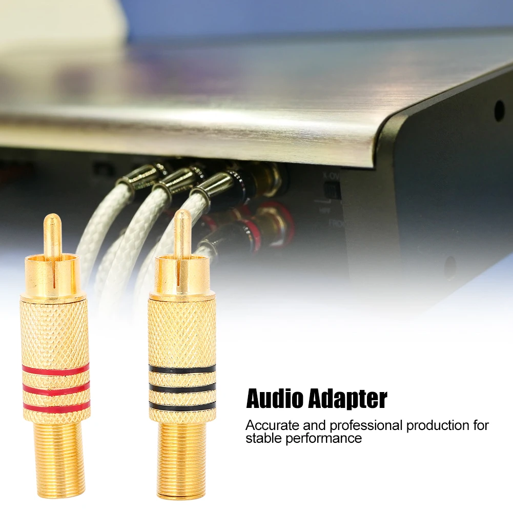 

20Pcs Zinc AV Audio Plug Replacement Kit RCA Connector for Home Audio Equipment Video Plug Gold Plated Solder Type Phono Adapter