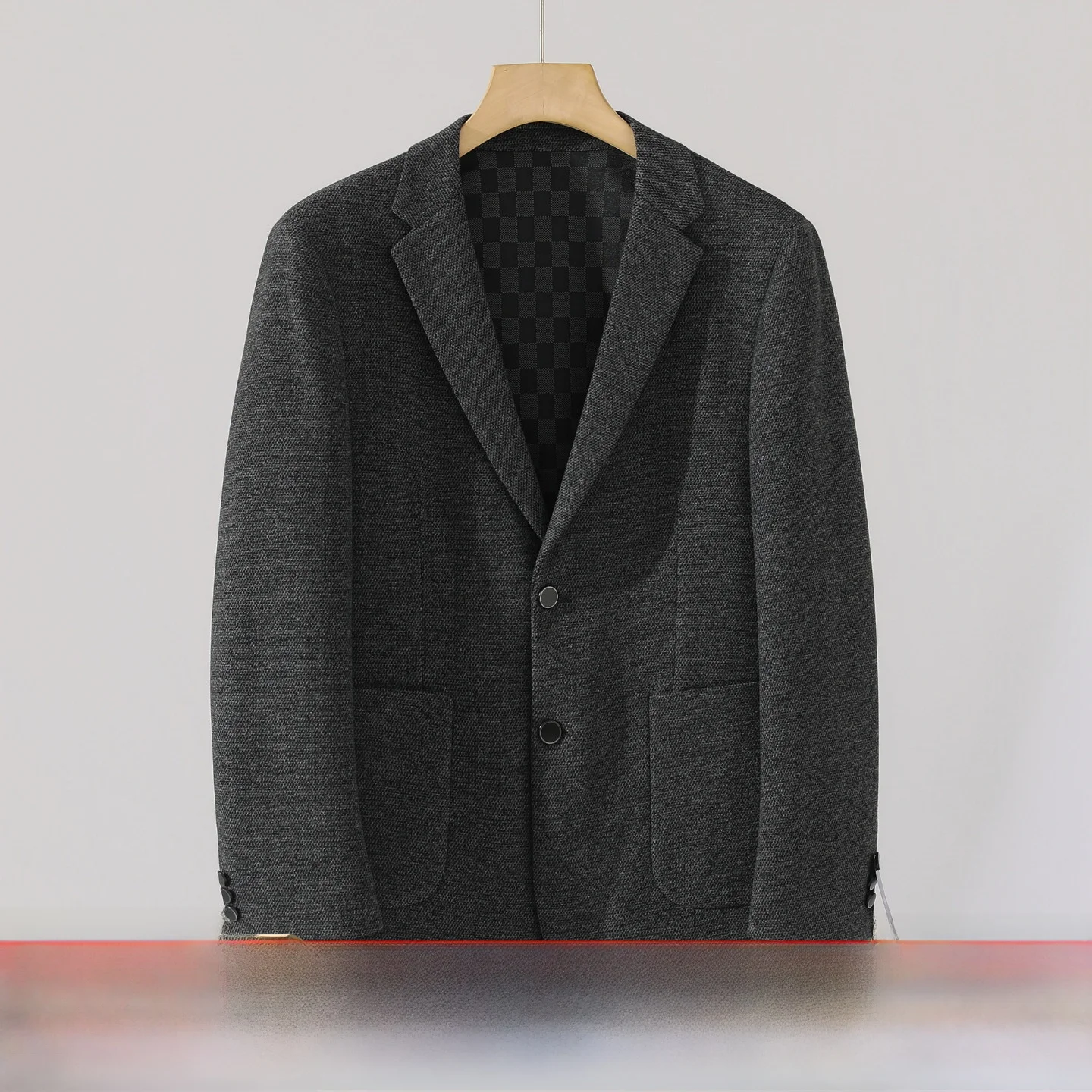 

High-End Men's Pure Color Business Casual Woolen Suit Jacket Autumn Winter Fashion Urban Style Polyester Viscose Acrylic Lyoc...