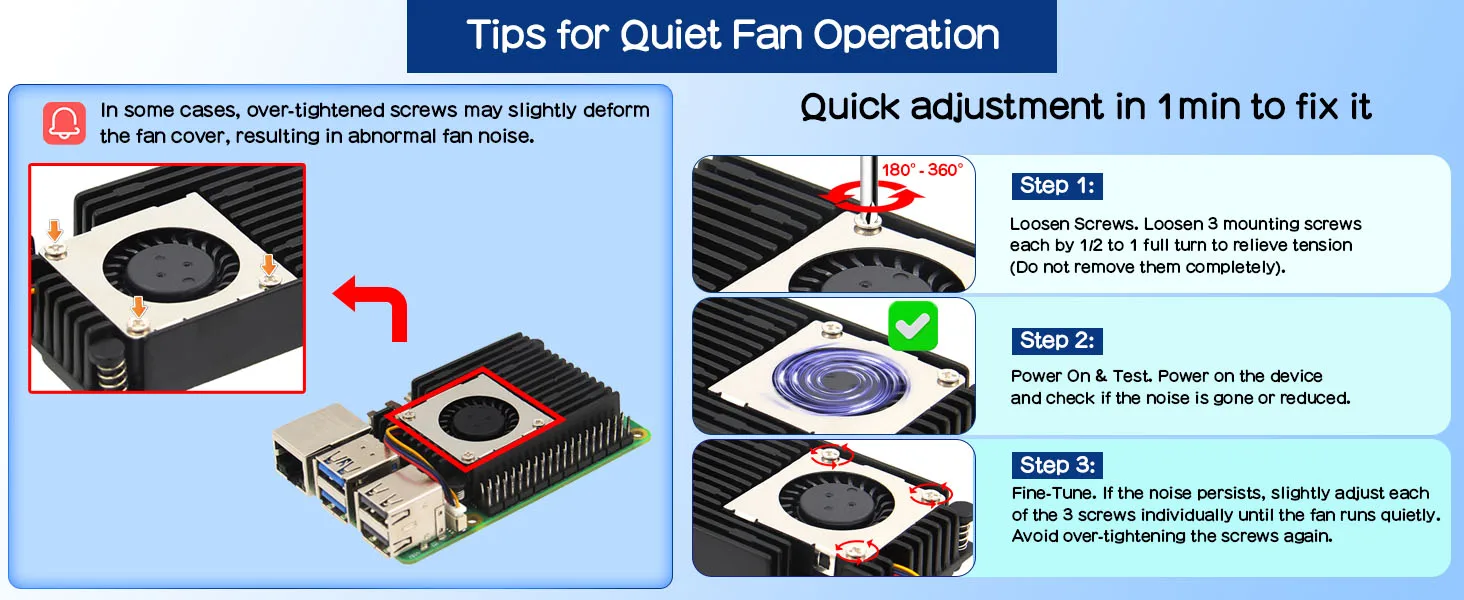 Geekbord Active Cooler para Raspberry Pi 5, disipador térmico Armor con ventilador de refrigeración (H505)