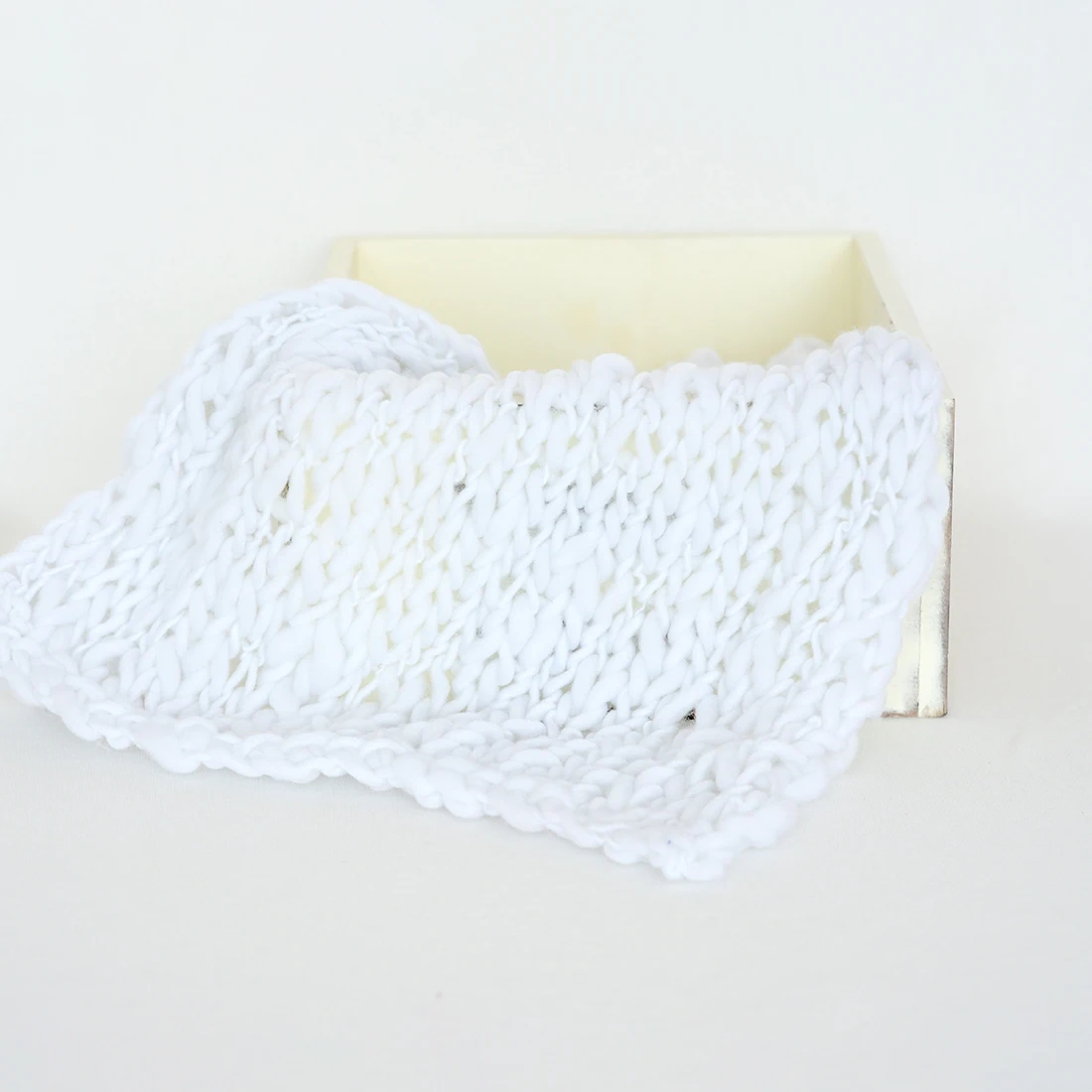 Soft Comfortable Weave Wool Blanket for Baby Posing Photography Newborn Basket Filled Accessories