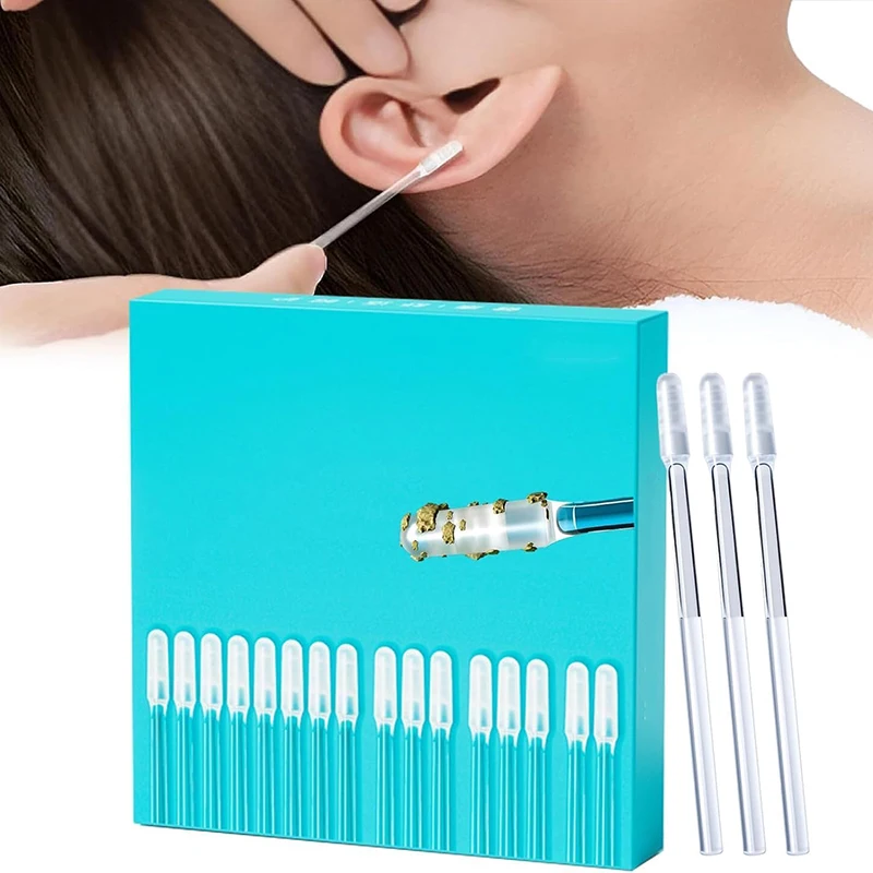 24Pcs/Box Sticky Ear Digger Ear Digging Tool Ear Wax Cleaning Special Not Hurt Ear Digging Spoon Ear Digging Cotton Swabs