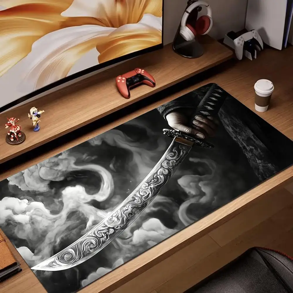

Japanese samurai sword Mouse Pad rubber anti-slip Desk Mat pc accessories Gaming mat keypad mousepad suitable for work and game
