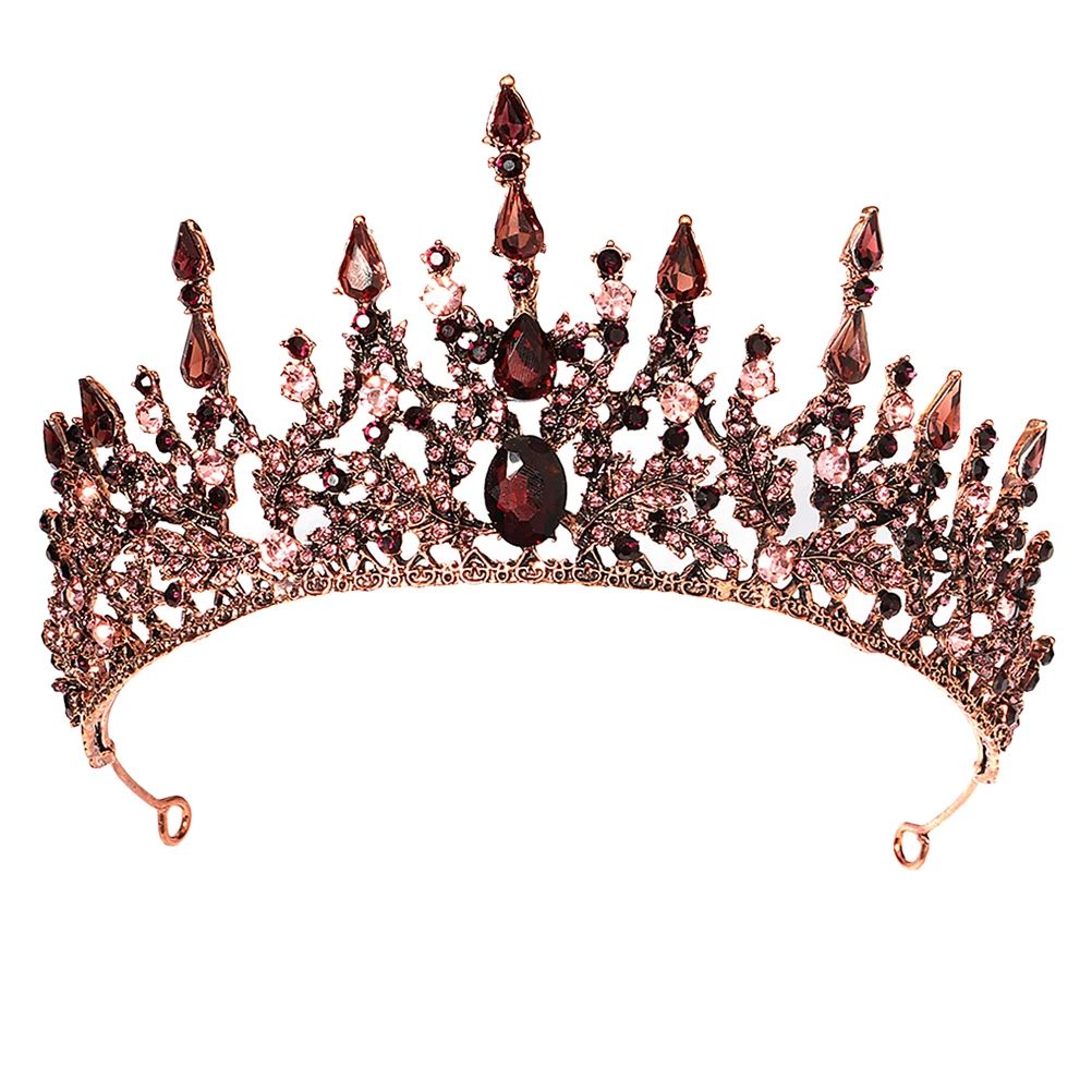 

Retro Rhinestones Crown Wedding Headdress Alloy Princess Crowns Comfortable Special Occasion Hair Accessories
