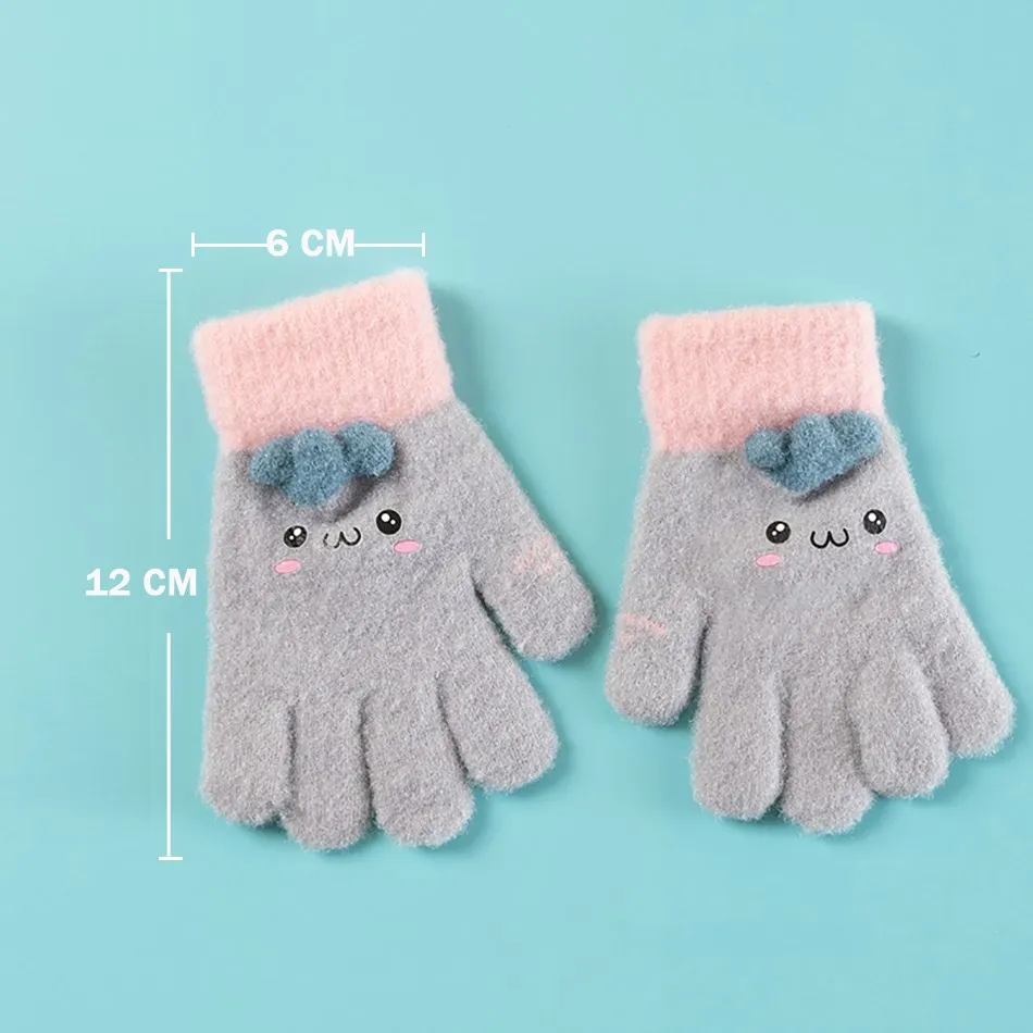 Baby Mittens Little Girls 3-5 Years Fleece Cartoon Carrot Gloves Kids Warm Soft Full Fingers Clothing Accessories Infant Mitts