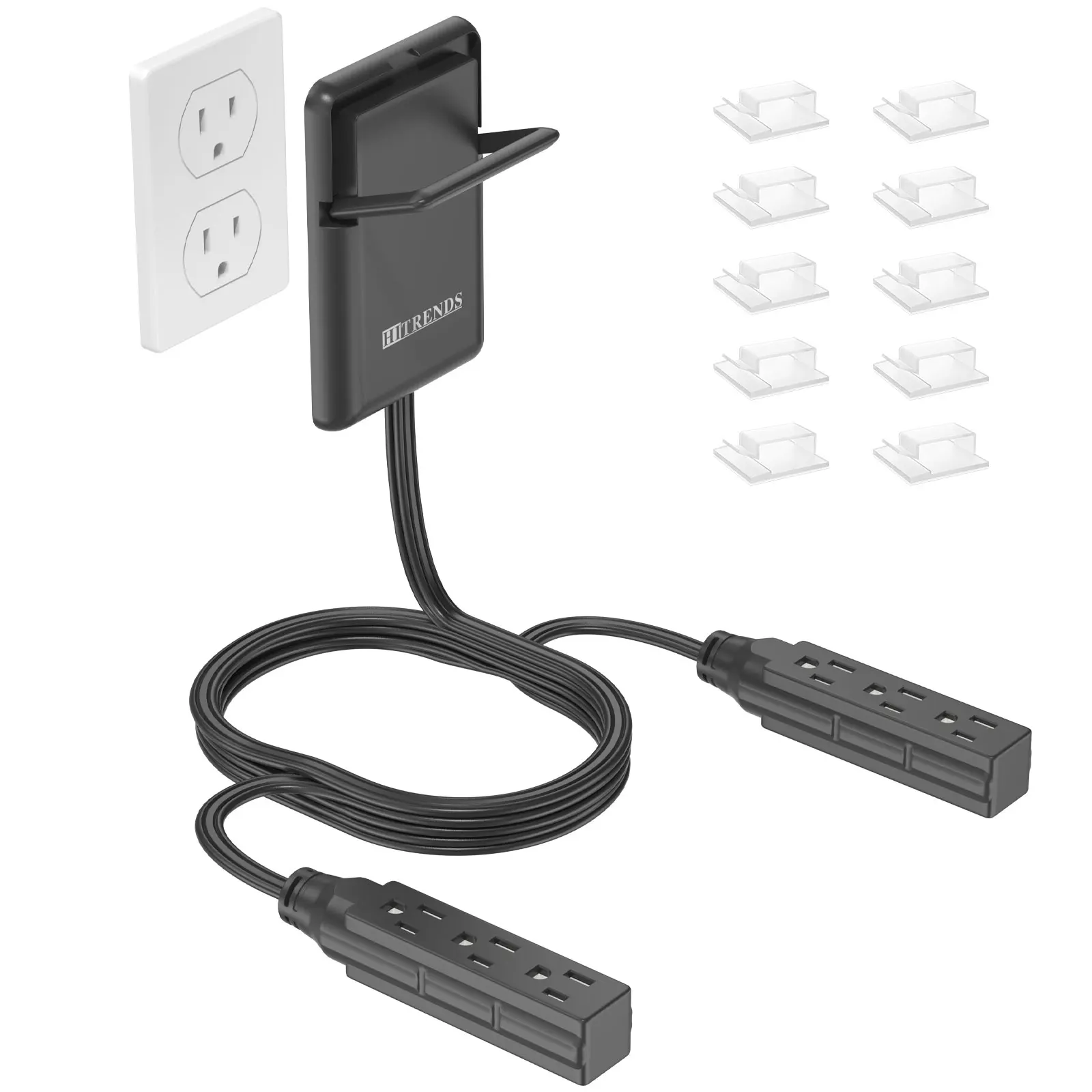 

Ультраплоский удлинитель длиной 6 футов с 6 розетками, ультратонкая крышка розетки, консилер для розетки, безопасный для детей и домашних животных