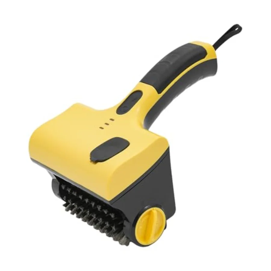 

Electric grill cleaning scrub brush for outdoor cooking, stainless steel bristles, black color, 2-speed control 220/280 RPM wit