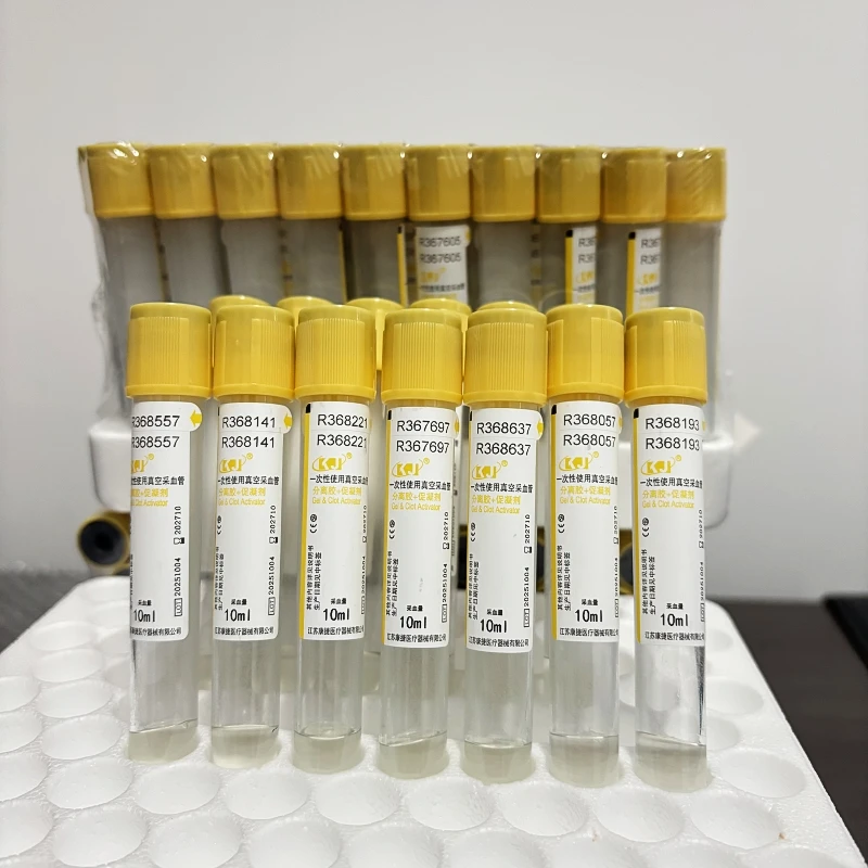 Tubo descartável para ativar gel e coágulo, tubos amarelos, tubo de coleta de sangue a vácuo, tubo de ensaio de sangue, laboratório prp