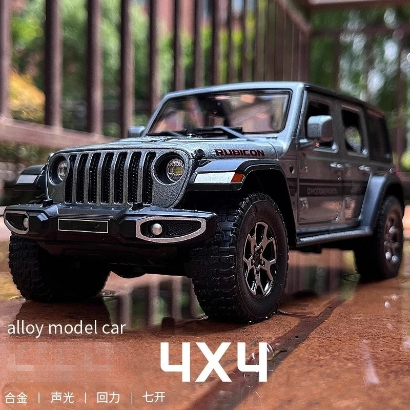 Wrangler – SUV tout-terrain en alliage métallique moulé sous pression, modèle de voiture, son et lumière, objets de collection, décoration de loisirs, anniversaire garçon, 1:22