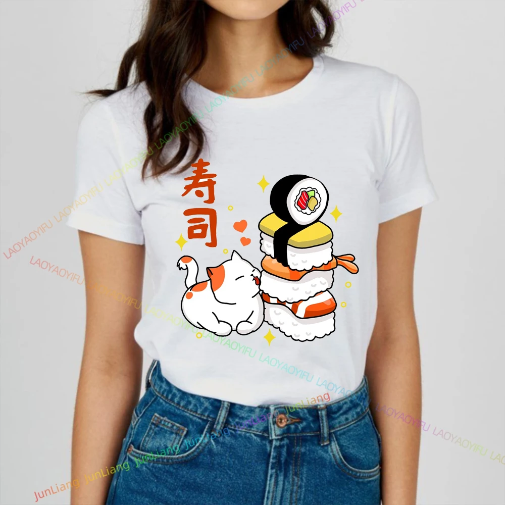 Wasa Bae Sushi and Wasabi ملابس مضحكة للنساء 100% قطن قصير الأكمام تي شيرت للرجال الملابس الجمالية Y2k بلوزة كلاسيكية #3