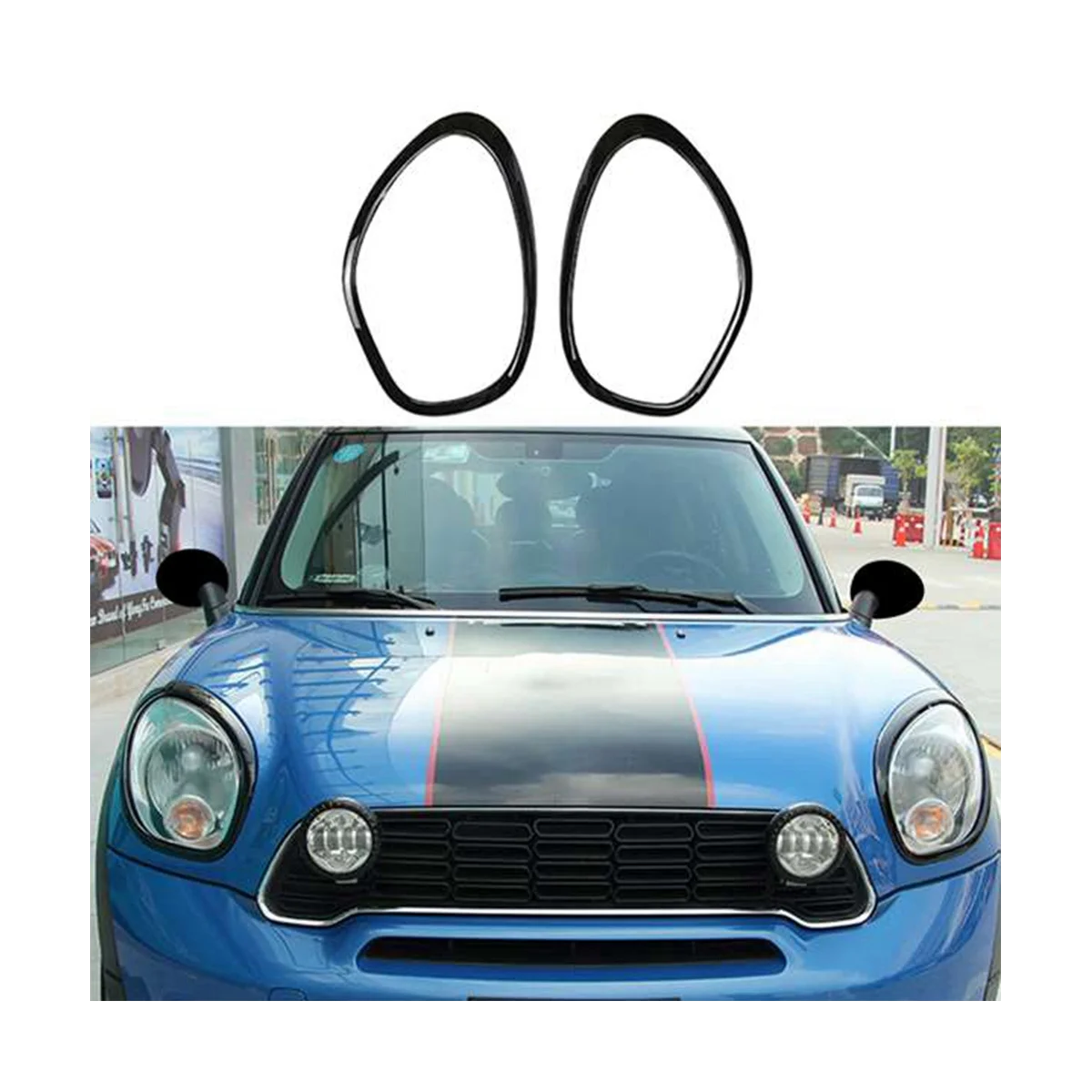 4 Pack for MINI Cooper Countryman R60 2011-2016 Front and Rear Headlight Frame Ring Cover Trim Car Styling Accessories