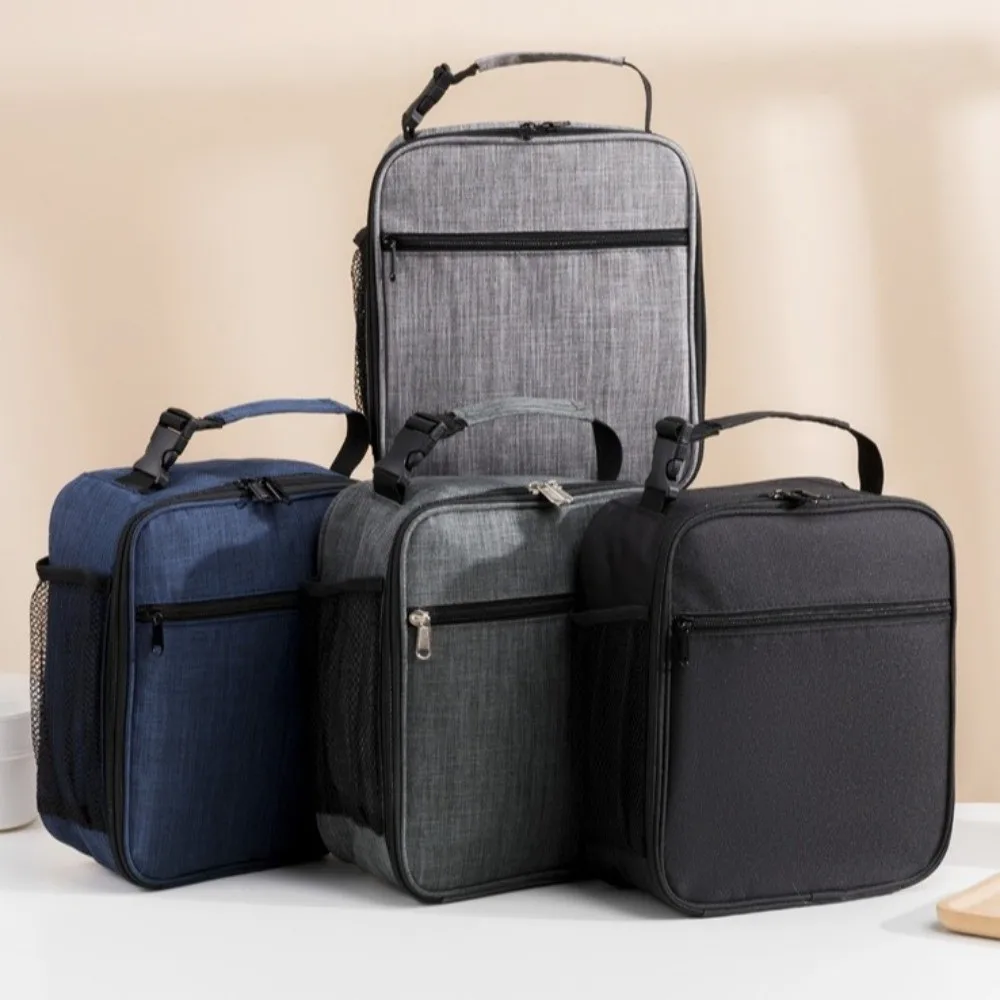 Breakfast Box Oxford Cloth Thermal Lunch Bag Leak-Proof Square Portable Cooler Tote Waterproof Insulated Lunch Box School Use