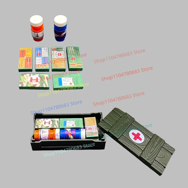 

MOC Building Blocks Mini-Figure Medical Bottle Energy Bottle First Aid Kit Assembly Model Decorative Toy Gift Collectible