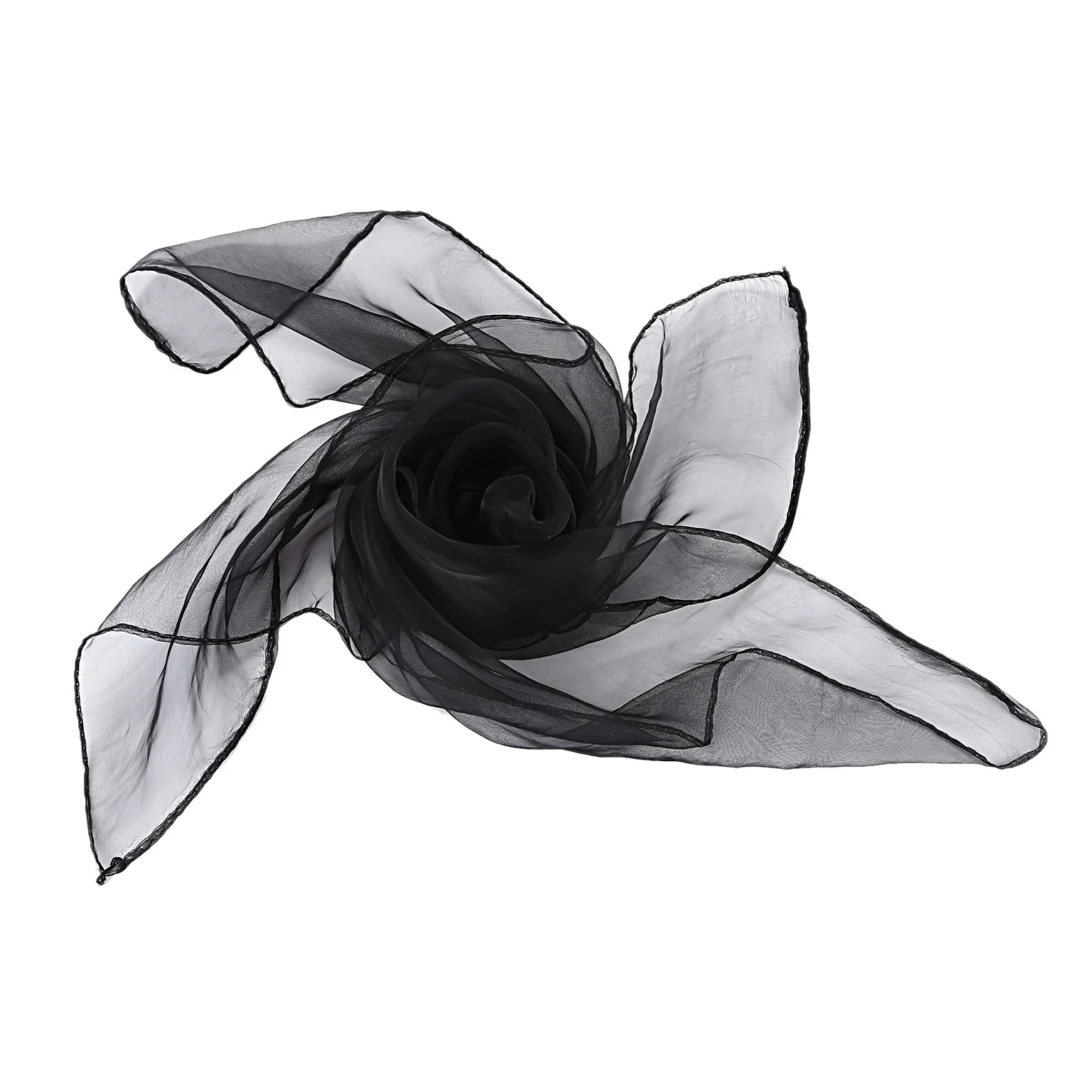 ГОРЯЧИЙ Прекрасный модный простой квадратный шифоновый шарф на шею, платки на голову 70 см x 70 см (черный)