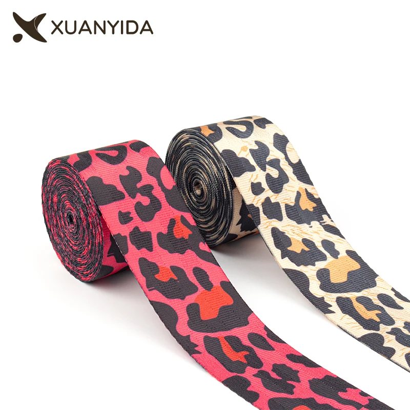 Xuanyida 48mm Seatbelt Safety Belt 3.6 Meter Polyester Universal Car Fashion Leopard Print Seat Belt Webbing Car Accessories