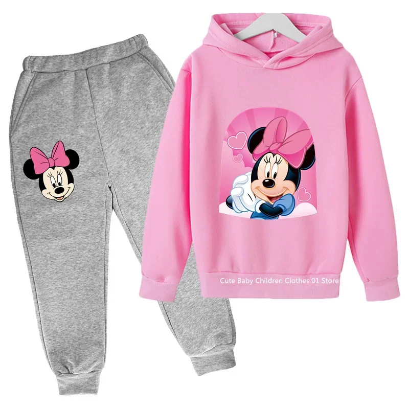 Mickey Mouse Hoodie Set  Minnie Mouse Girl Children'S Sweatshirt Boy Baby Set Cute Children'S Spring Pullover Clothes