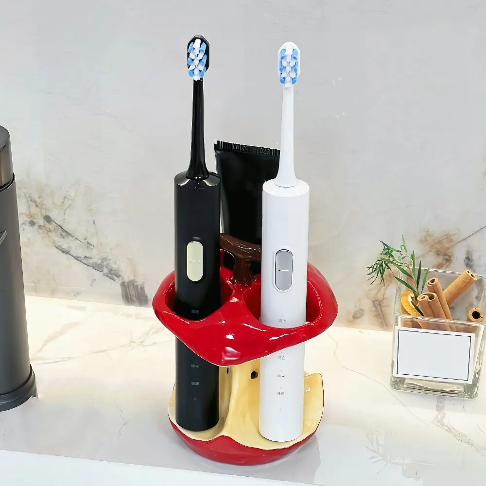 Creative Ceramic Toothbrush Holder Waterproof Non Slip Makeup Brush Storage Durable Space-Saving Toothpaste Storage Rack