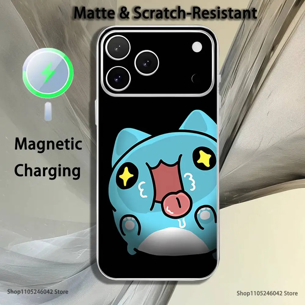 Bonito b-bugcat capoo transparente branco caso de telefone para iphone 17,16,15,14,13,12, pro, max, plus, mini, se4, e carregamento magnético sem fio