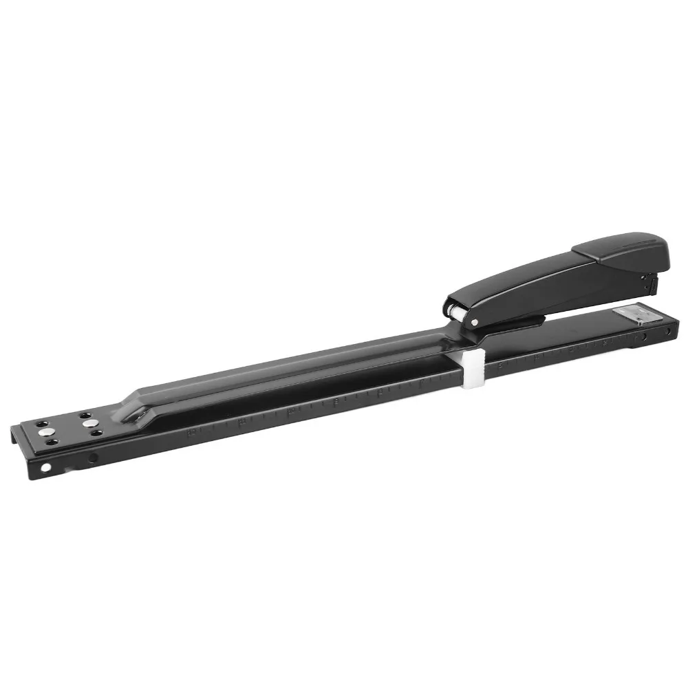 20 Sheets Metal Body Long Reach Stapler Adjustable Throat 20 Sheet Capacity Booklet Stapler Black Full Strip Paper Binder