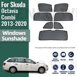 For Skoda Octavia Combi 5E 2013-2020 Magnetic Car Sunshade Visor Front Windshield Curtain Rear Side Baby Window Sun Shade Shield