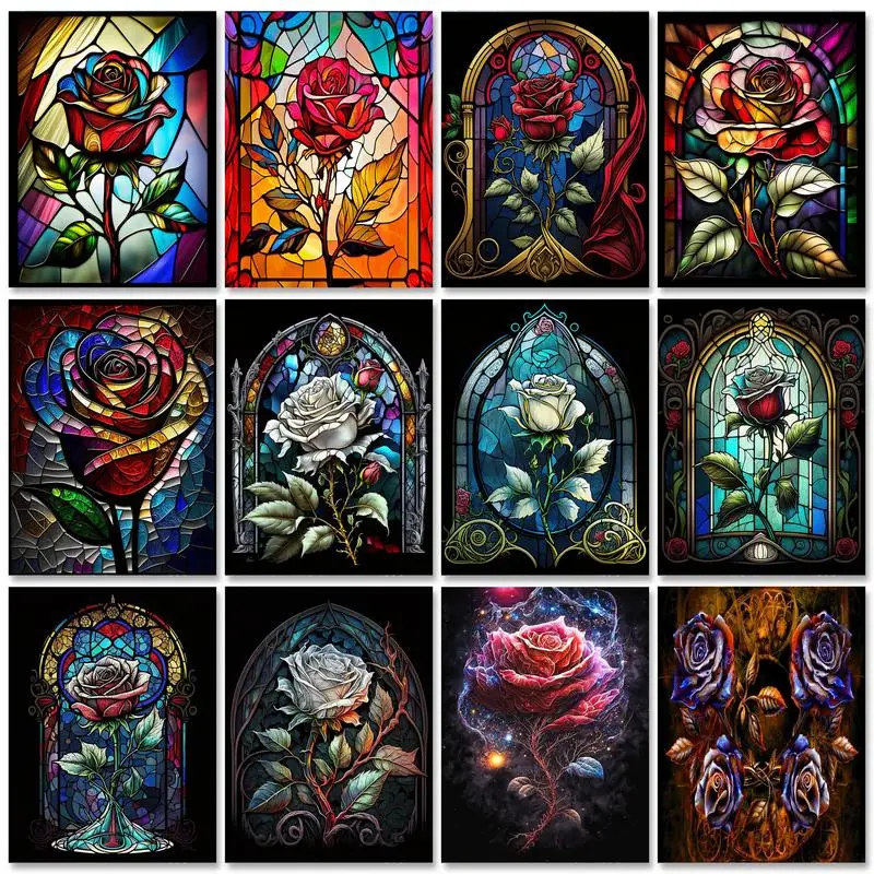 

GATYZTORY Frame Painting By Numbers 40x50cm Kits Classical Rose Drawing By Numbers For Adults Starter Kits Diy Gift Artworks