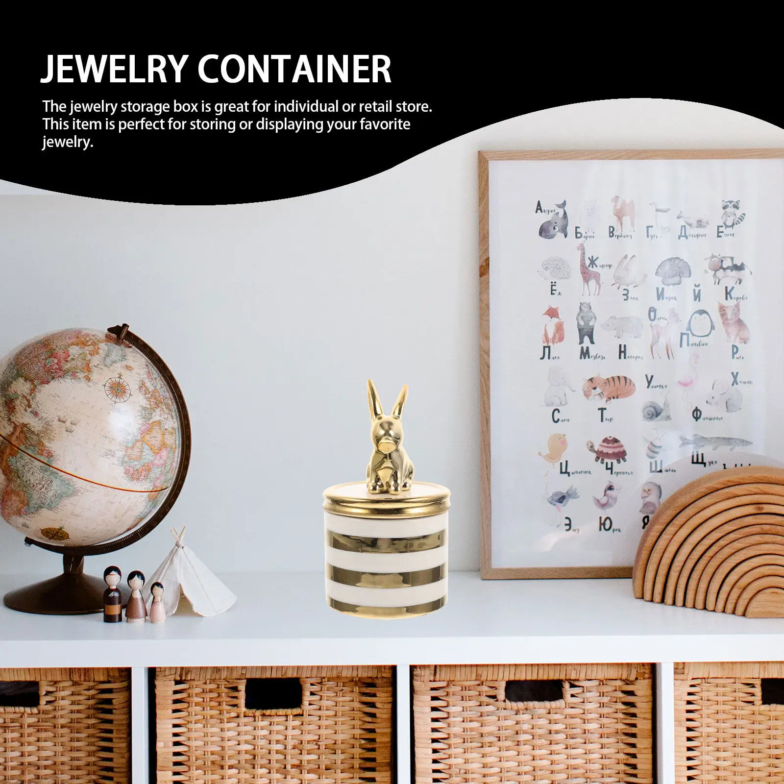

Ceramic Animal-Shaped Jewelry Box with Removable Lid for Earrings Rings Necklaces Storage Home Decor Gift Charm Holder Necklace