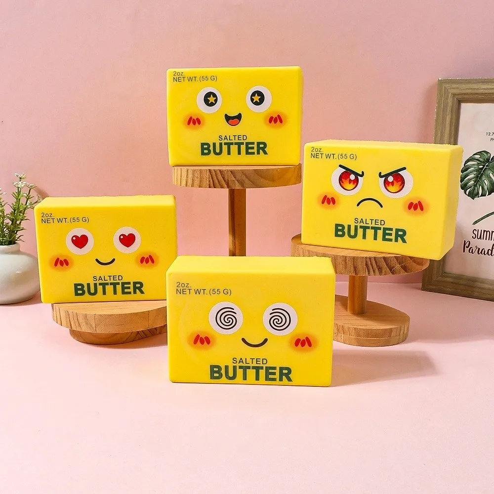 New PU Foam Expression Butter Squishy High Elastic Non Sticky Butter Stick Squishy Slow Rising Butter Shape Squeeze for Adults