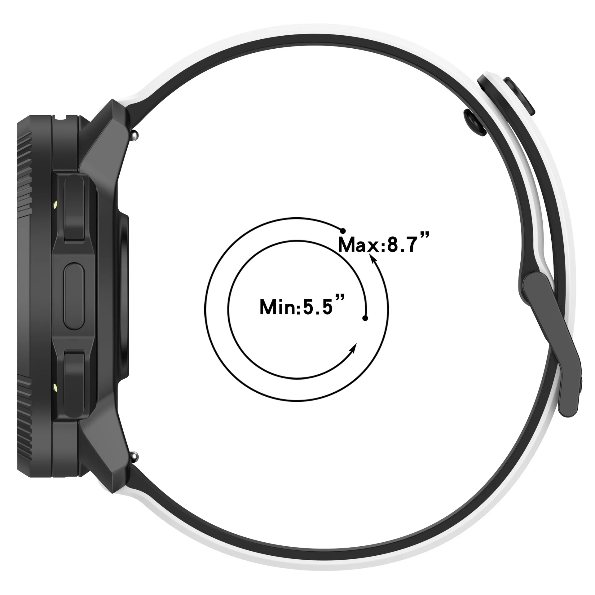 Silikon-Uhrenarmband 22 mm für Suunto Vertical 2/RACE 2 S/Run/Ocean Ersatzband für Suunto 5 9 Peak Pro Armband – Detail 4