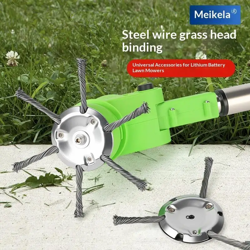 Weed Brush Head Steel Wire Wheel Grass Trimmer Head Removal Moss Rust Lawn Mower Grass Brush Disc Weed Brush Trimmer Heads