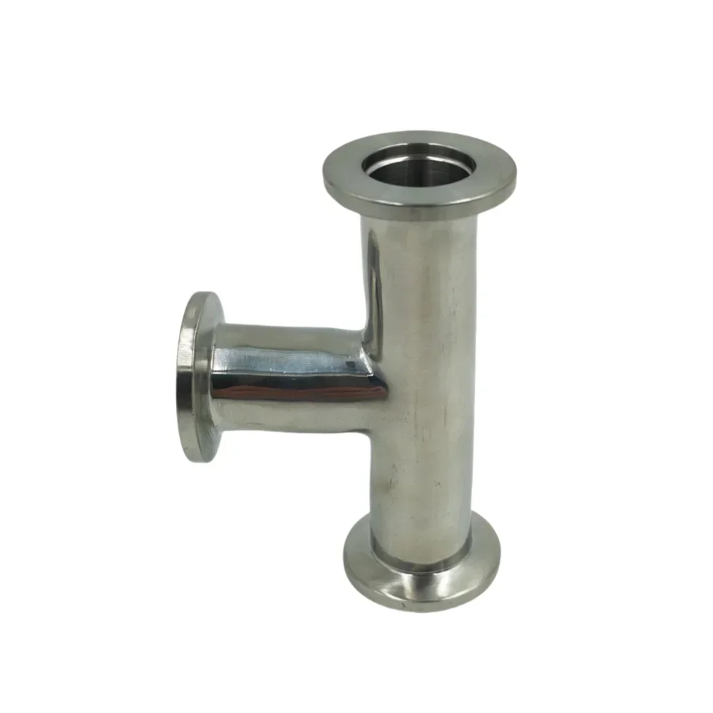 KF Flange Size NW-25 Vacuum Tee 304 Stainless Steel Quick Fittings Plumbing with 30/40/55/75mm Ferrule OD for KF-10/16/25/40/50