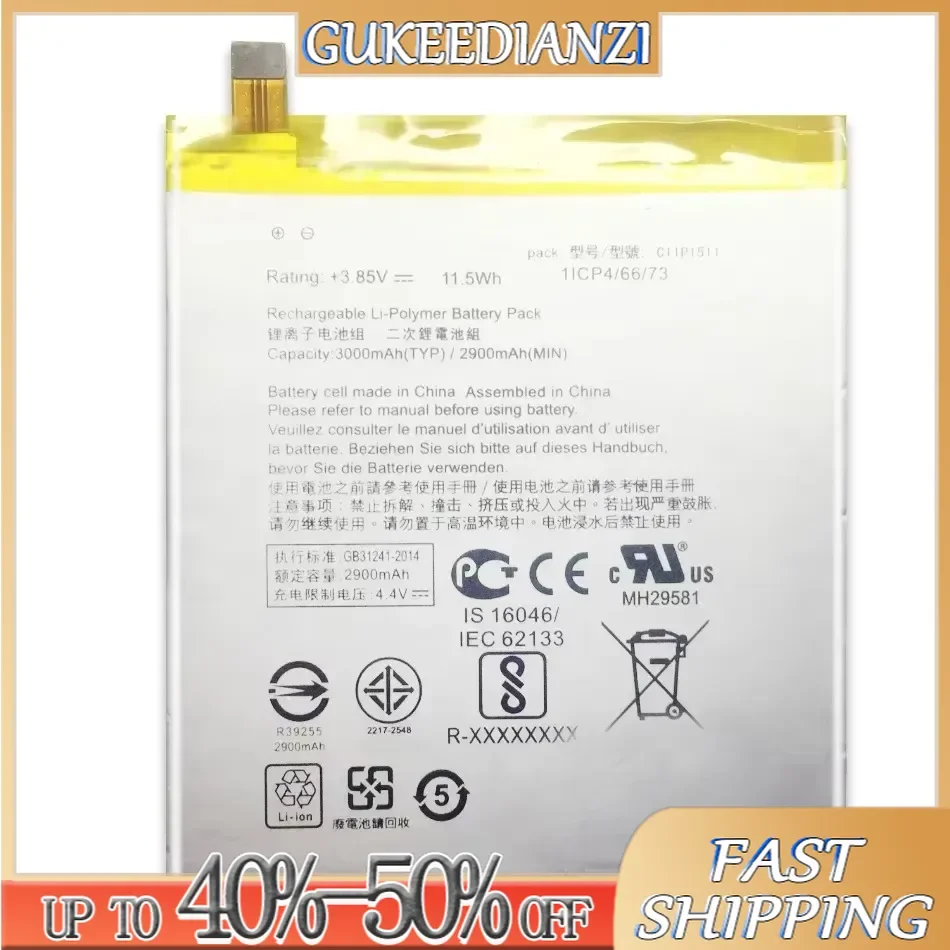 

Аккумулятор C11P1511 большой емкости для ASUS Zenfone3 Ze552kl Z012da Z012de, батарея 3000 мАч + Бесплатные инструменты