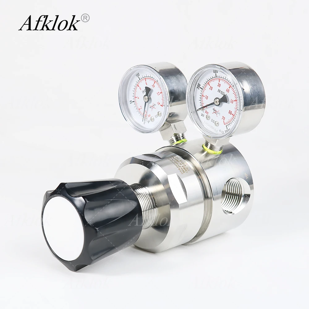 MSBest precio 3/4 "NPT válvula reductora de presión corporal SS316L duradera 500psi a 125psi para gases de acetileno de argón propano de helio