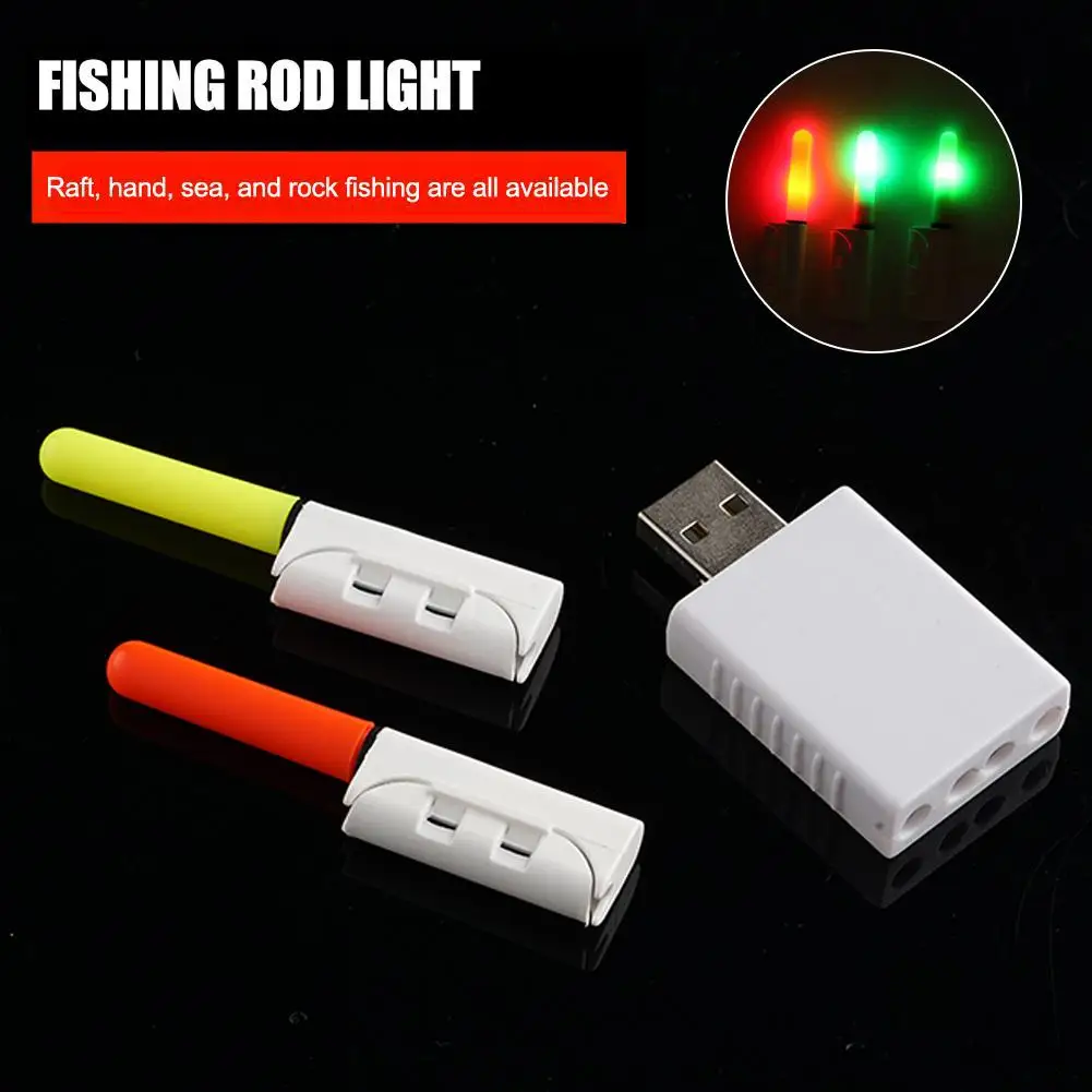 Night Fishing Light Snap-on Rod Light USB 4 Charging LED Tool Rod Fishing Light Waterproof Port Fluorescent Energy-saving B O6V1