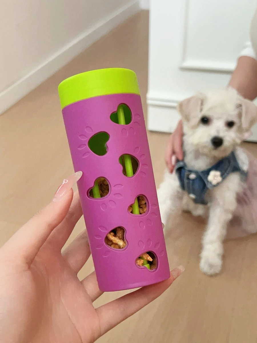Neues Hunde-Slow-Feeder-Spielzeug mit Leckerli-Spender, Langlebiges Rollendes Leck- und Kauspielzeug zur Langeweile-Bekämpfung, 1 Stück – Detail 1
