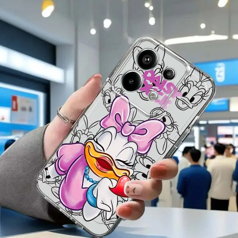 

Cartoon Donald Duck Phone Case For Xiaomi Redmi Note 15 14 13 12 11E 9 9T 8 8T Pro Plus Turbo 5G Fashion TPU Transparent