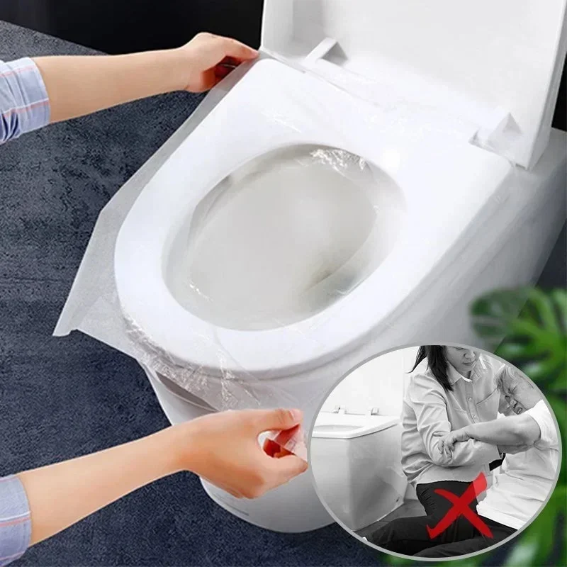 60/1pcs Disposable Toilet Seat Cover Mat Portable Travel Safety Toilet Seat Pads Toilet Cover Waterproof Bathroom Accessiories