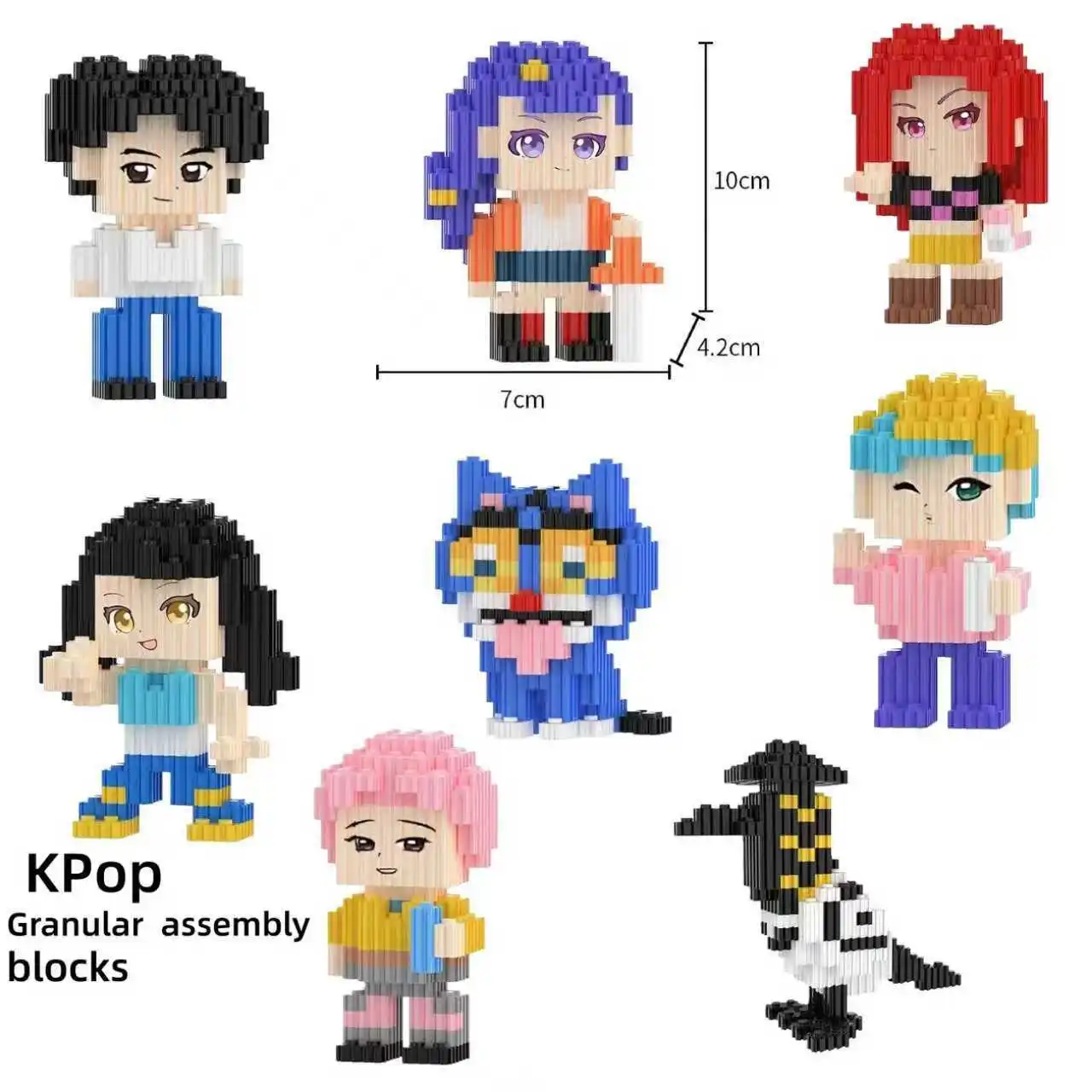 Kpop Devil Hunter Mini Building Block Toy صندوق أعمى، مجموعة أشكال أنيمي لطيفة، نموذج قابل للجمع بنفسك، هدية مفاجأة غامضة لمحبي