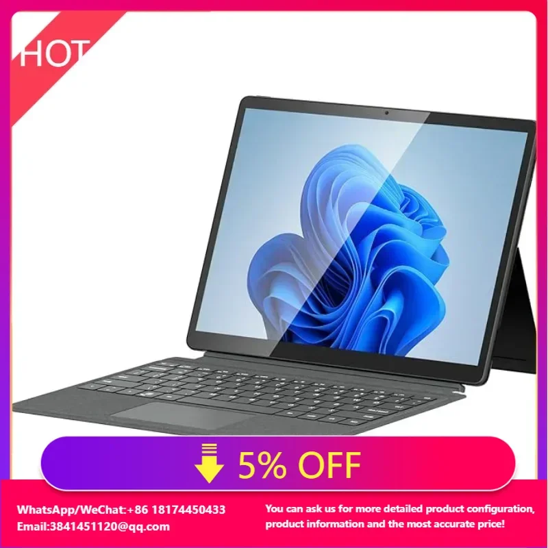شاشة Uogic مقاس 13 بوصة تعمل باللمس I5 1235U X86 معالج 16 جيجابايت + 1 تيرابايت 2 في 1 كمبيوتر لوحي لنظام التشغيل Windows 11 Pro