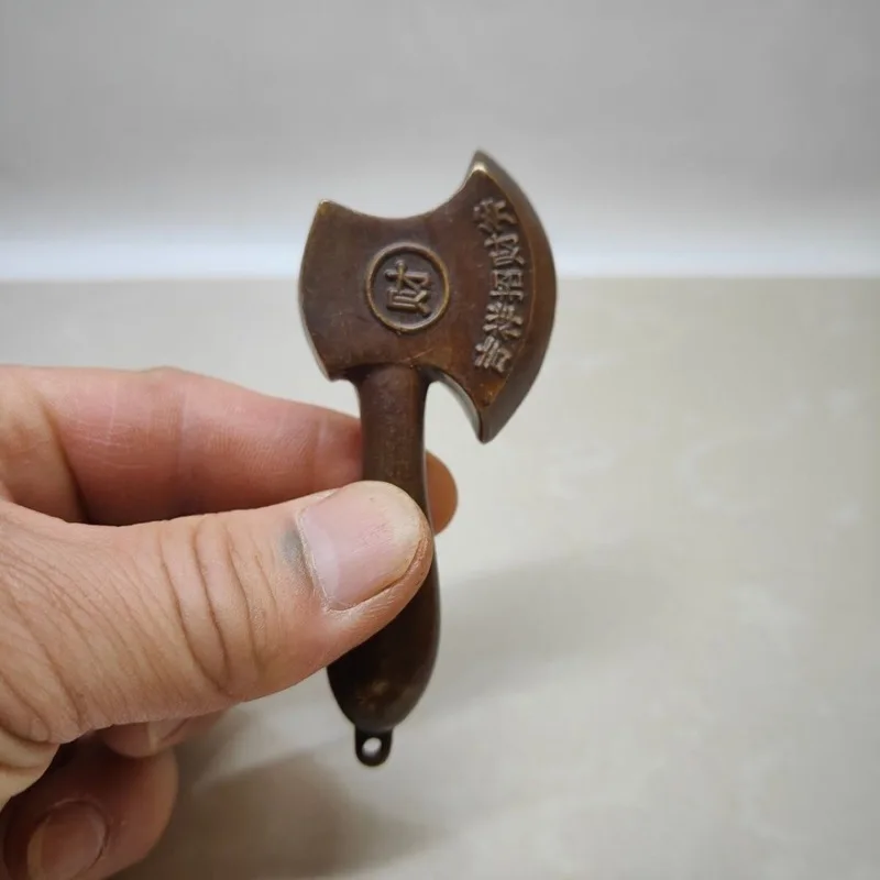Brass with copper handle, axe pendant, home craft, housewarming decoration