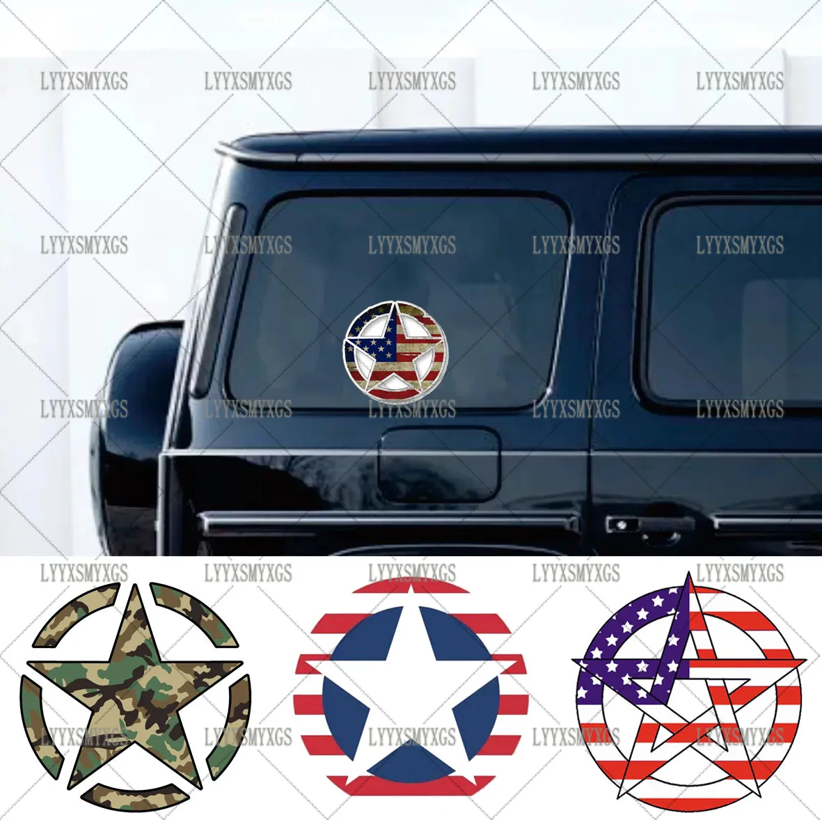 

Self-Adhesive Custom American Flag Military Star Will Car Stickers Waterproof Sunscreen Vinyl Decal PVC Wholesale Car Decoration