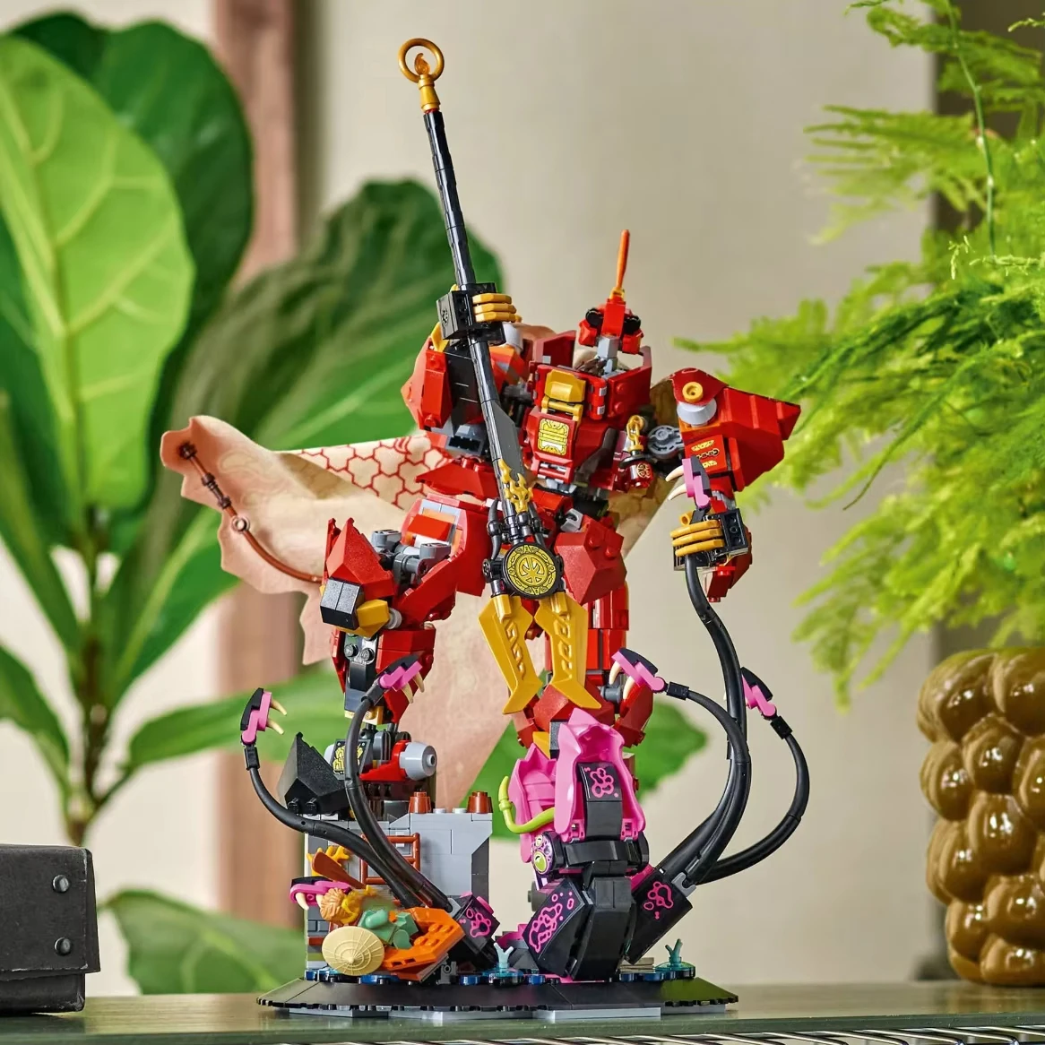 

996 шт. пламя рыцарь Меха строительный блок персонаж модель серии набор сборка игрушка украшение детское образование подарок на день рождения