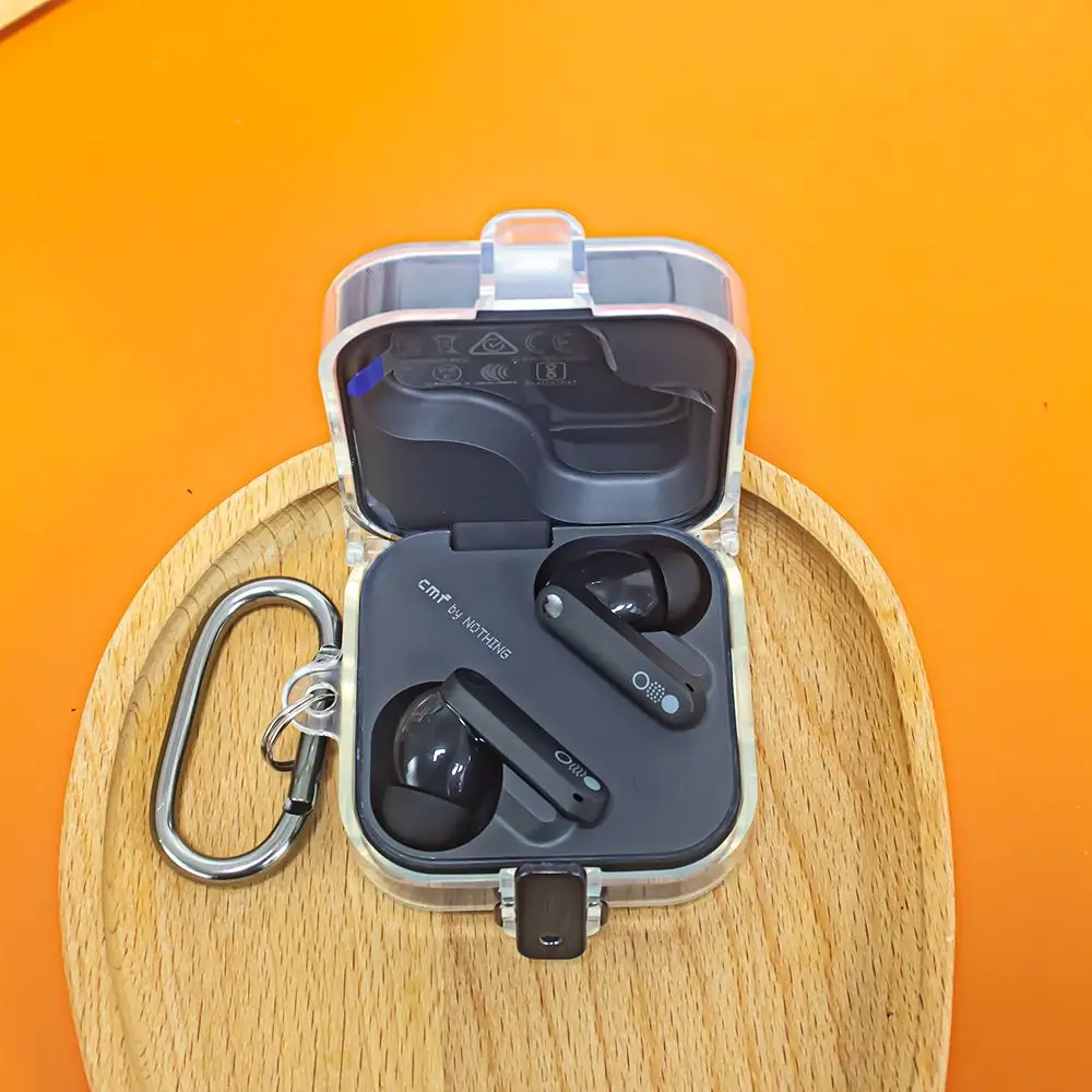 New TPU Earphone Protective Case Transparent Shell Clear Cover Security Lock Earphone Accessories Protector for CMF Buds Pro 2