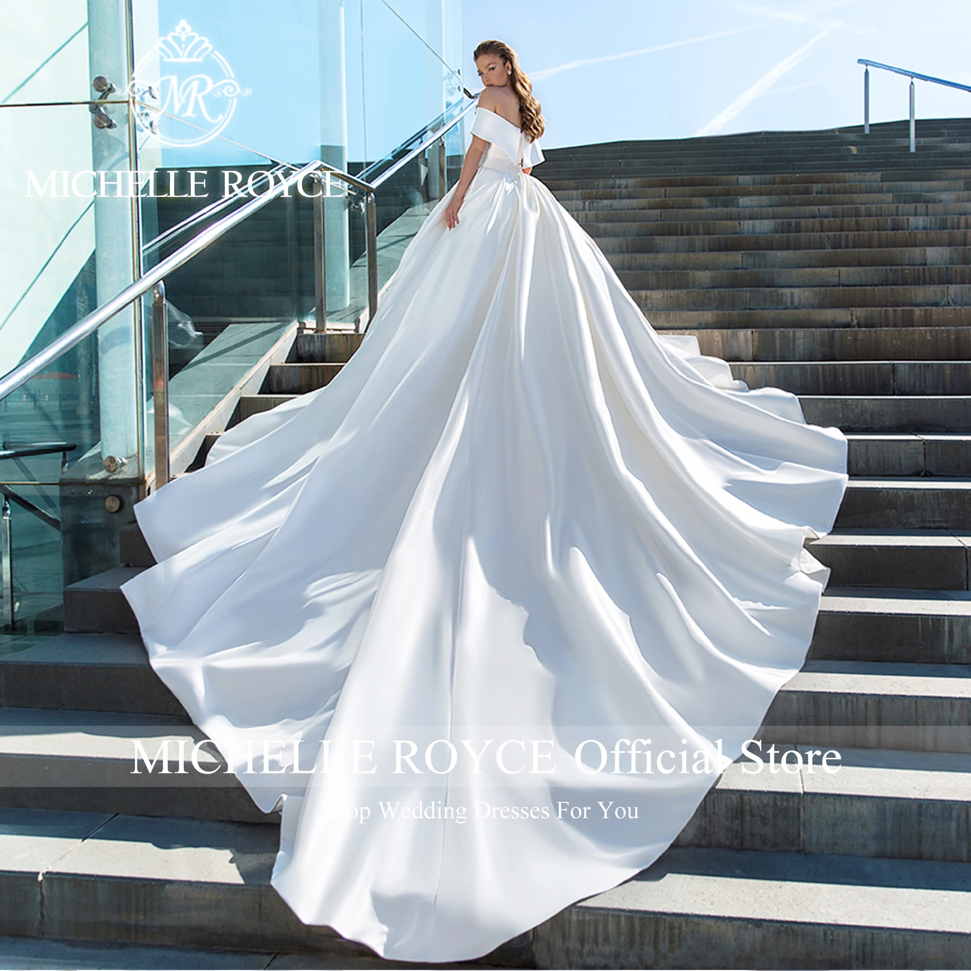 

Michelle Royce Ball Gown Wedding Dresses For Women Sexy Classy Sweetheart Backless Off Shoulder Wedding Gown Vestidos De Novia