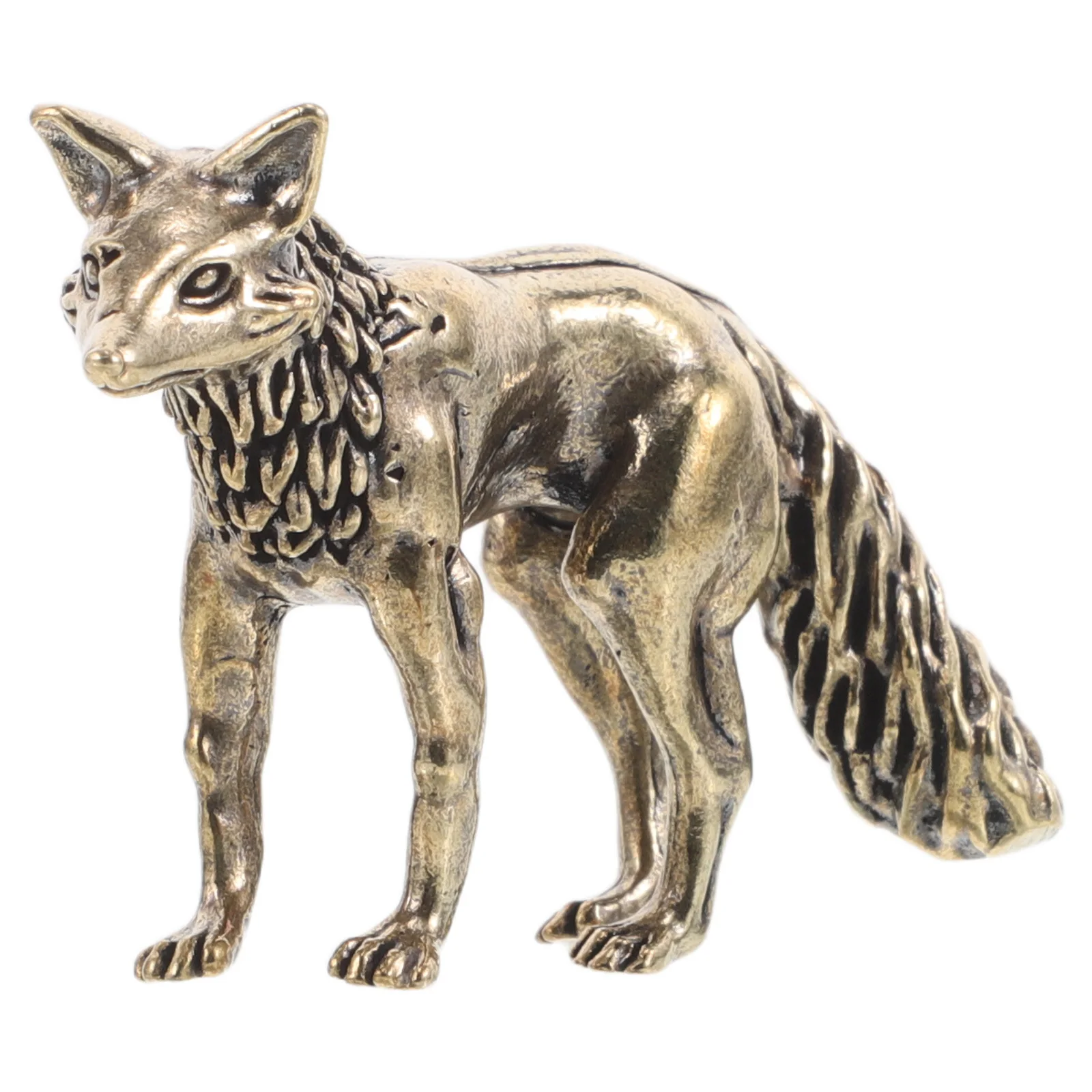 

Brass Fox Abstract Design Vintage Animal Statue For Home Office Decor Small Metal Ornament Craft
