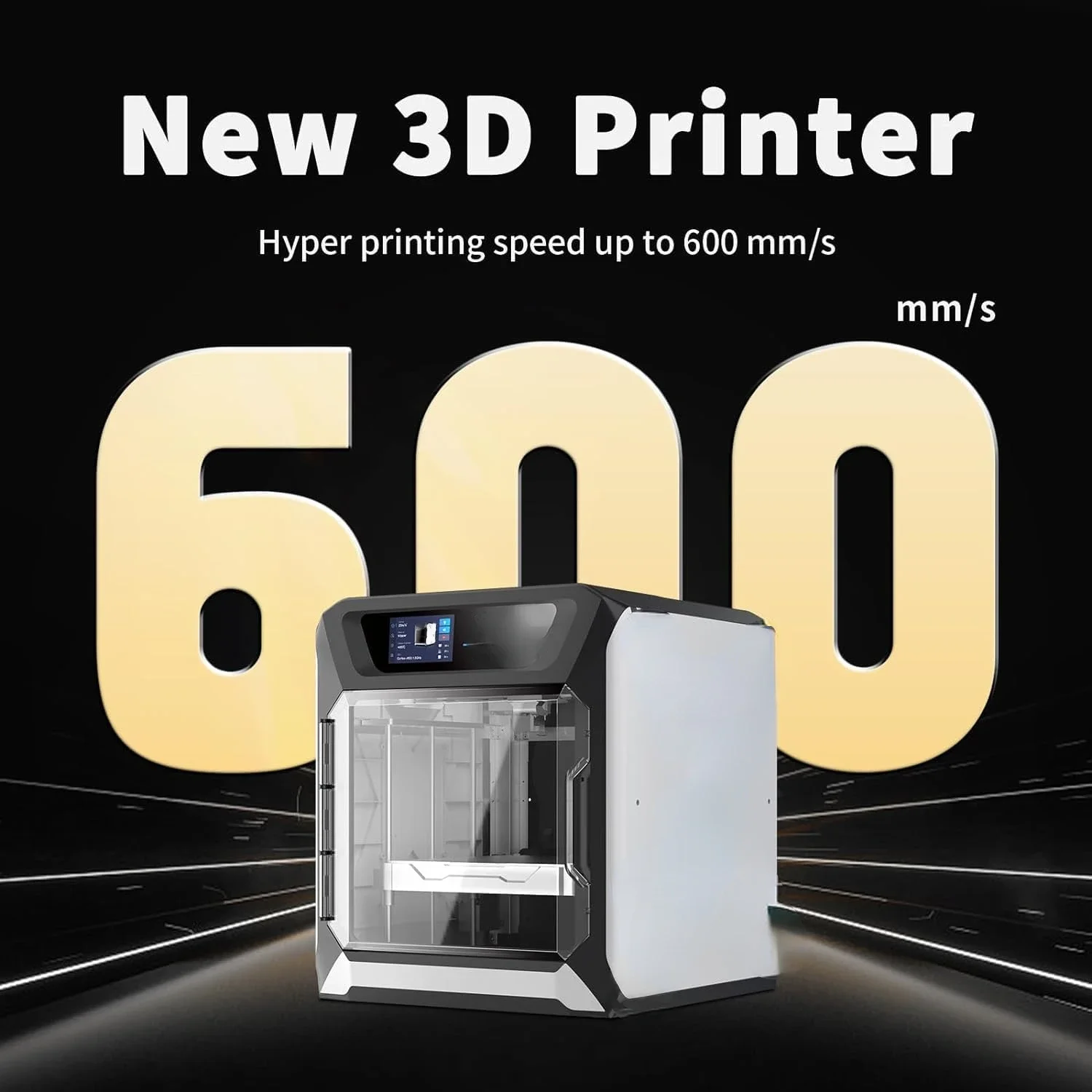 High-Speed Large Size 3D Printers, 600mm/s Fast Print, Fully Auto Leveling, 65℃ Chamber Heat