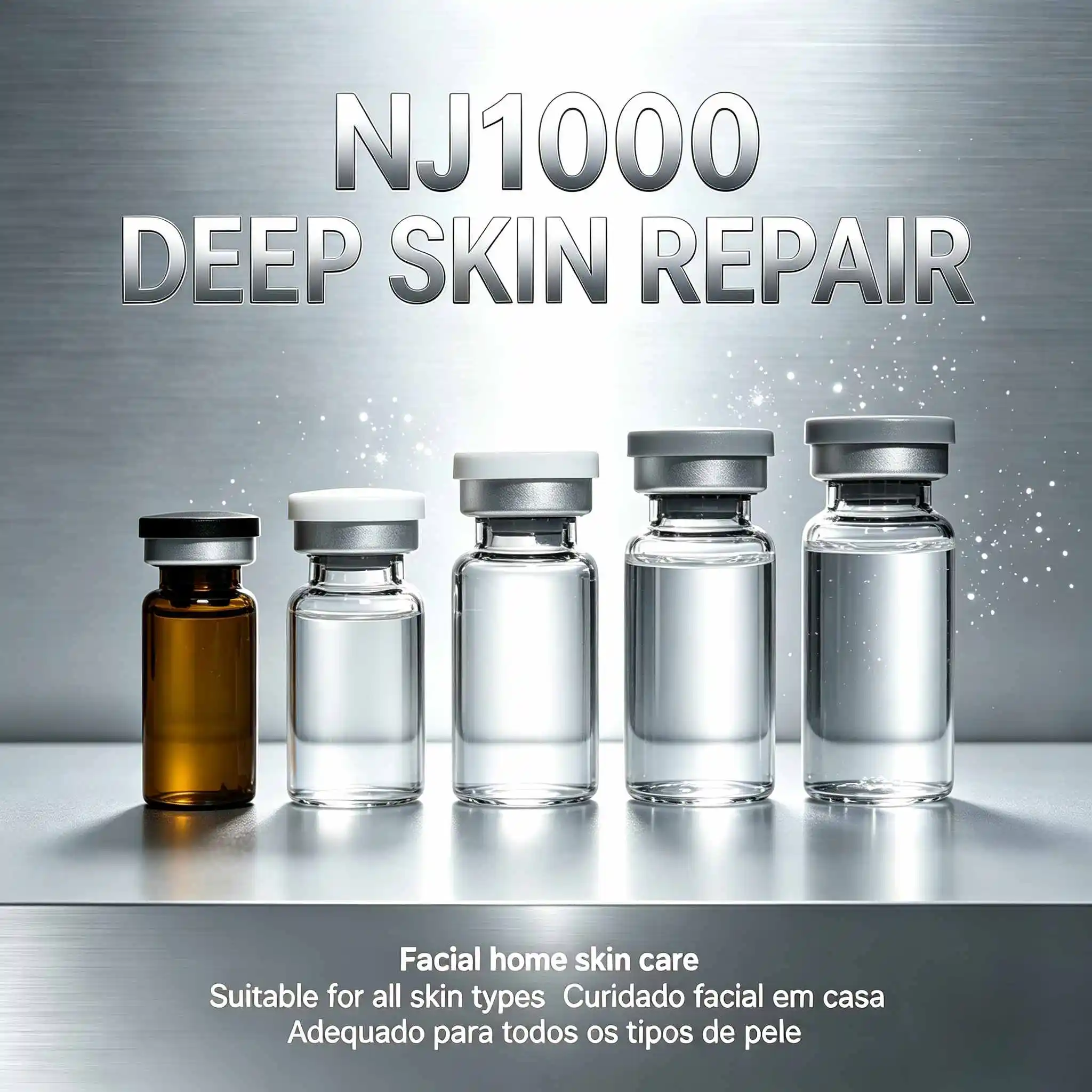 (Random Cap Color) High-Quality Lyophilized Powder: NAD+  1000mg)— 1 Box 10 Vials. Repairs Skin Damage, Provides