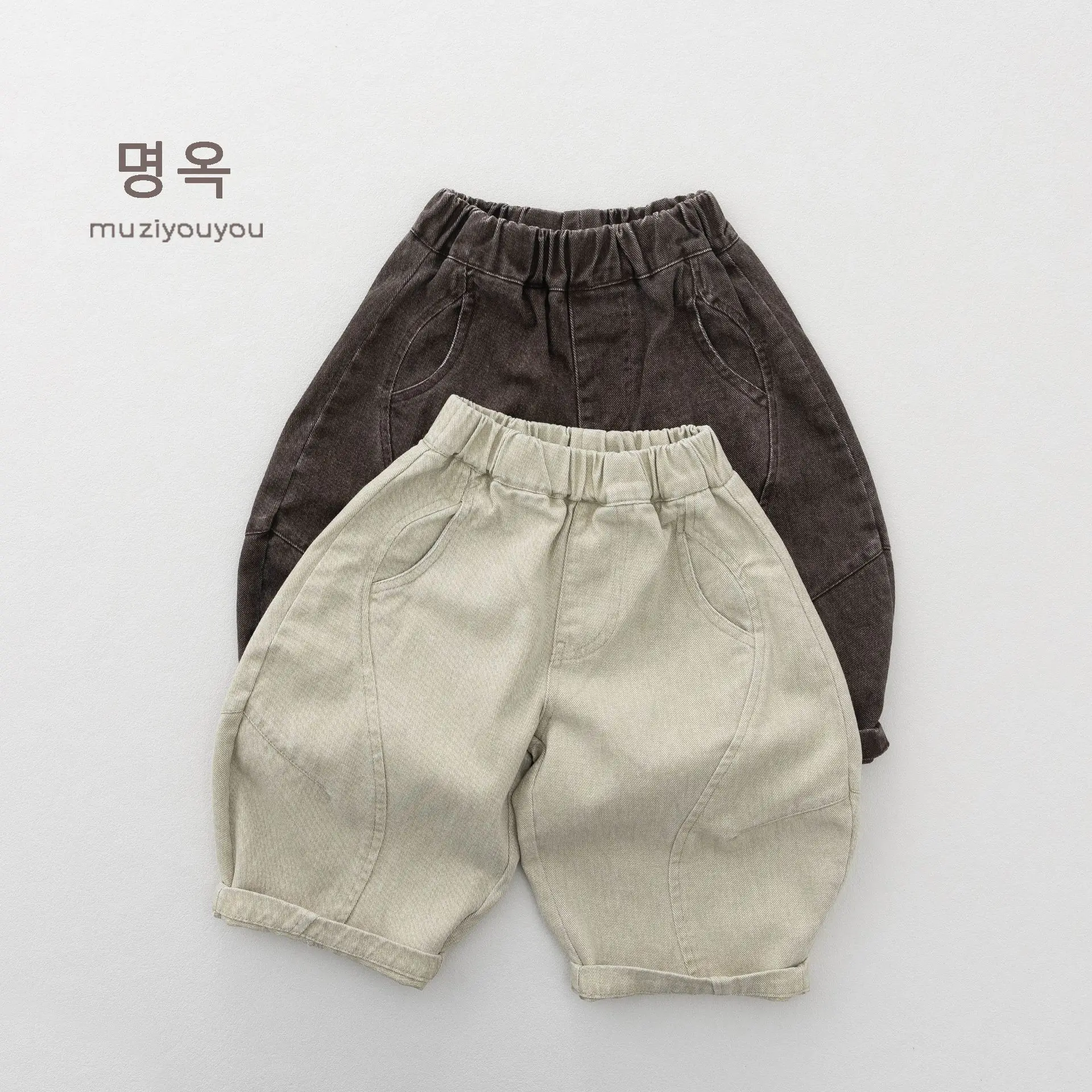 2026 Autumn New Children Casual Pants Loose Girls Harem Pants Vintage Boys Trousers Solid Baby Culottes Kids Clothes
