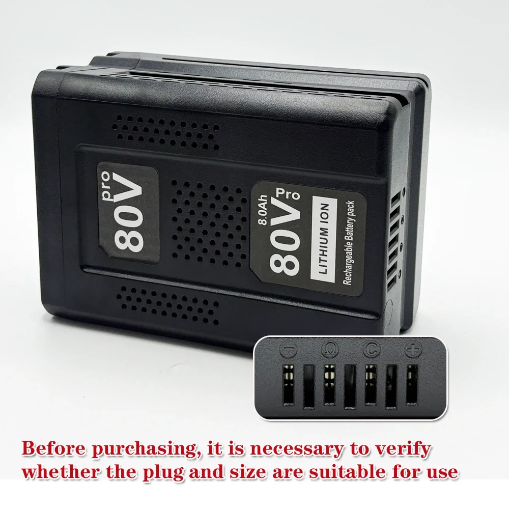 Compatible For GBA80200 80V Cordless Power Tool Rechargeable Battery For Greenworks GBA GBA80600 80V 6000mAh Replacement Battery