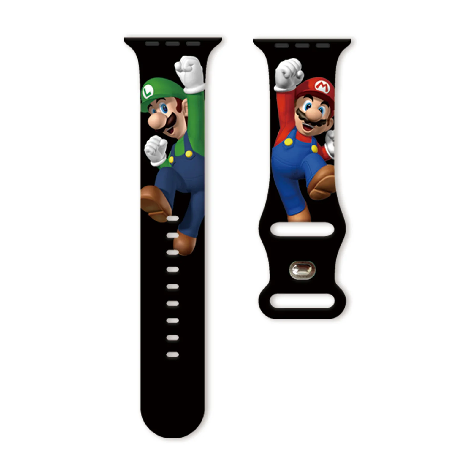 MINISO Mario 2 Printed Strap for Apple Watch 10 9 8 7 6 Silicone Band Replaceable Bracelet for iWatch 46mm 45mm 44mm 42mm 41mm