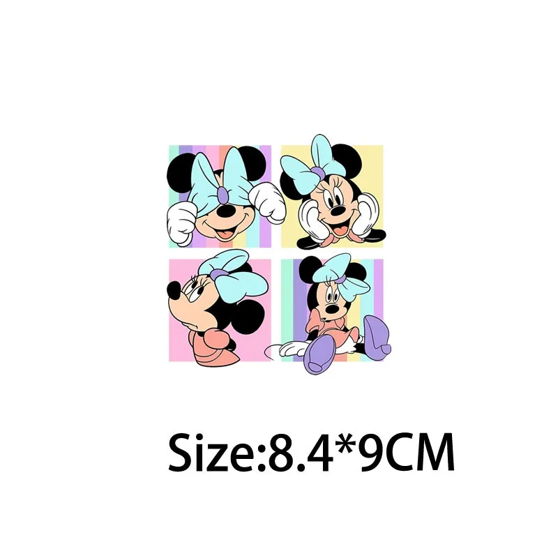 Disney Minnie Mouse Ironing Patches Transfer Stickers for Clothing Kawaii Clothing Thermoadhesive on Women Mom Hoodies Bag Patch