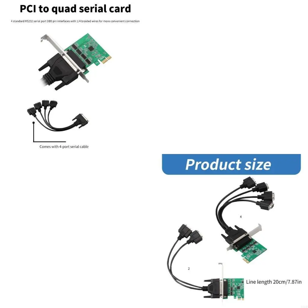

PCIe до 2/4 порта серийный RS232 9PIN Adadpter Card Compatible PCIEX4X8X6 83CE